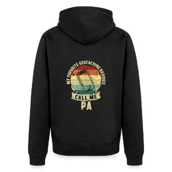 Geocaching Buddies Fête des Pères Père Enfant Cadeau - Veste à capuche bio Premium Unisexe - noir - Dos - Nico (187cm)
