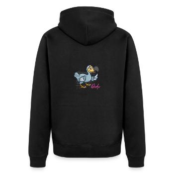 friendly dodo - Unisex Premium Organic Zip Hoodie - black - Back - Nico (187cm)