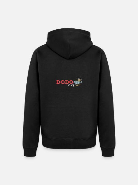 Dodo Love Tier - Unisex Premium Bio Zip Hoodie - Schwarz