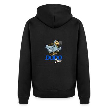 friendly Dodo Love - Unisex Premium Organic Zip Hoodie - black - Back - Nico (187cm)
