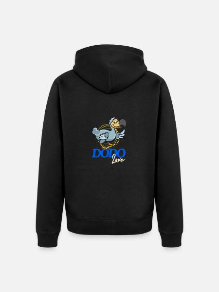friendly Dodo Love - Unisex Premium Organic Zip Hoodie - black