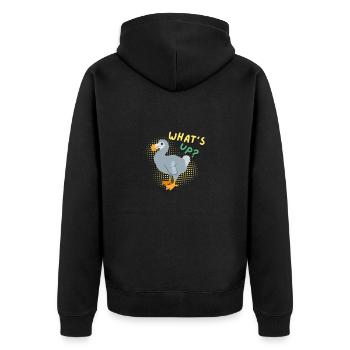 Dodo : Quoi de neuf ? - Veste à capuche bio Premium Unisexe - noir - Dos - Nico (187cm)