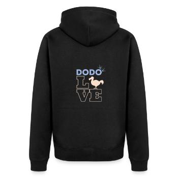 beliebter Dodo Love - Unisex Premium Bio Zip Hoodie - Schwarz - Hinten - Nico (187cm)