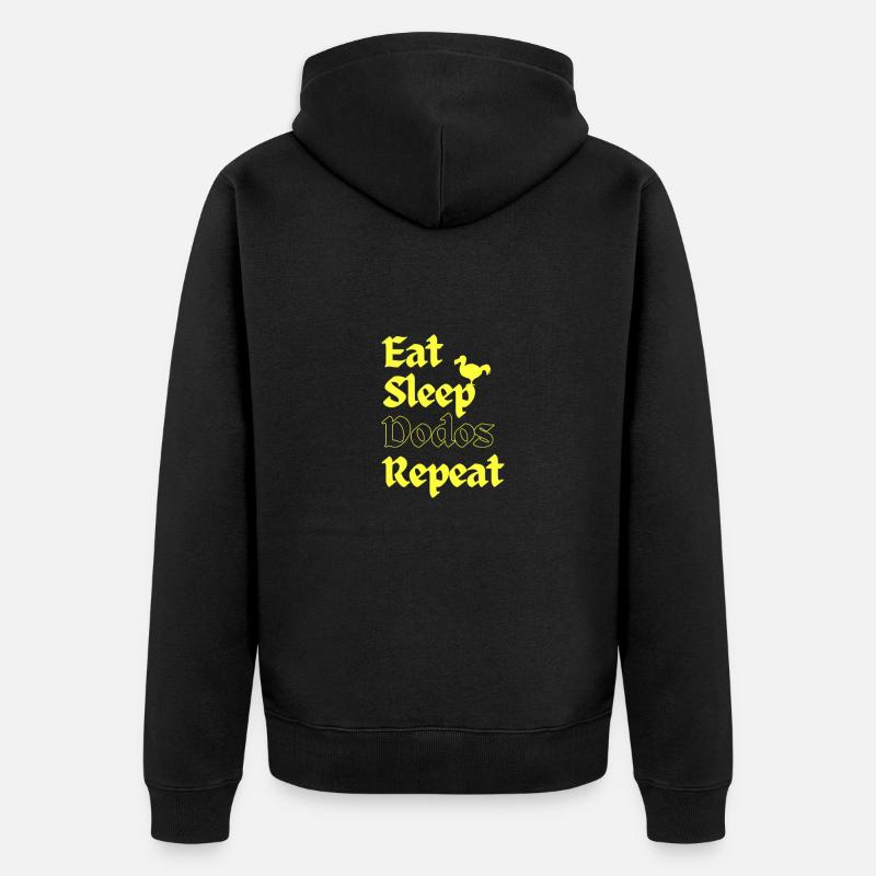 Eat Sleep Dodos Repeat - Unisex Premium Bio Zip Hoodie - Schwarz