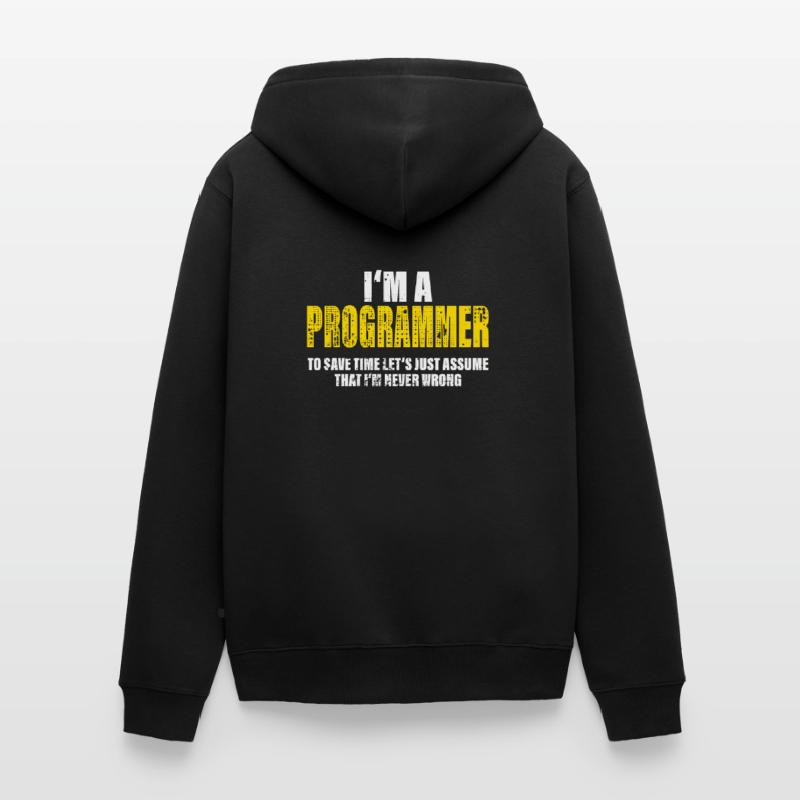 Programmer Funny Profession Colleagues Gift Unisex Premium Organic Zip Hoodie