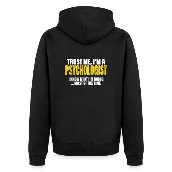 Croyez-moi, je suis psychologue Fellow Gift - Veste à capuche bio Premium Unisexe - noir - Dos - Nico (187cm)