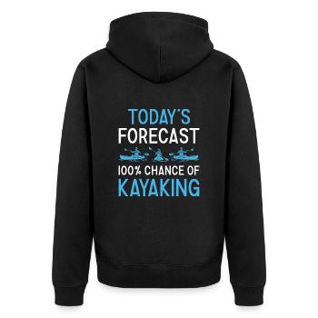 Kayaker Today's Forecast Kayaking - Unisex Premium Organic Zip Hoodie - black - Back - Nico (187cm)