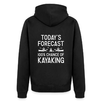 Kayaker Today's Forecast Kayaking - Unisex Premium Bio Zip Hoodie - Schwarz - Hinten - Nico (187cm)