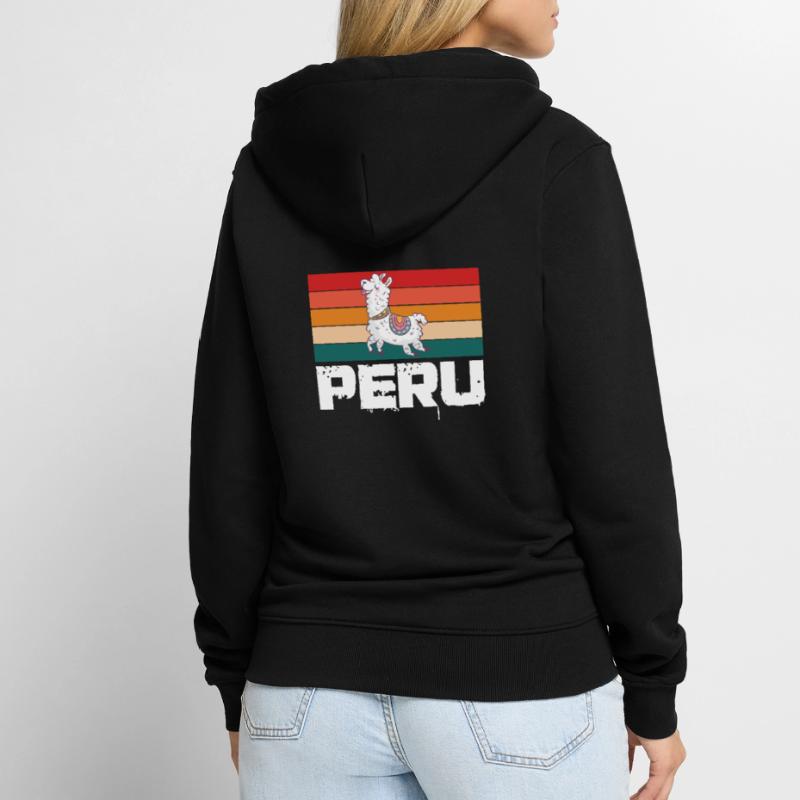 Peru | Peruvian Lama Cusco Peru Lover Unisex Premium Organic Zip Hoodie