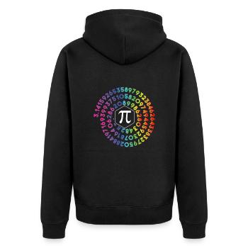 Pi Spiral | Happy Pi Day Shirt Pi Math 3.14 - Unisex Premium Organic Zip Hoodie - black - Back - Nico (187cm)