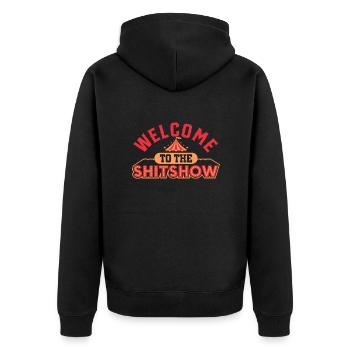 Bienvenue sur le shitshow | Papa Directeur de cirque - Veste à capuche bio Premium Unisexe - noir - Dos - Nico (187cm)