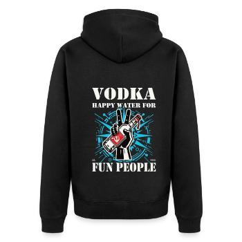 Vodka – De l’eau heureuse pour s’amuser Les gens Design - Veste à capuche bio Premium Unisexe - noir - Dos - Nico (187cm)