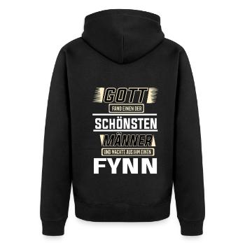 Gernot der schönste Mann von Gott geformt Design - Unisex Premium Bio Zip Hoodie - Schwarz - Hinten - Nico (187cm)