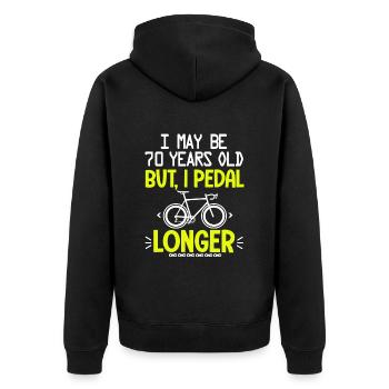 70 years old anniversary cycling 70 th - Unisex Premium Organic Zip Hoodie - black - Back - Nico (187cm)