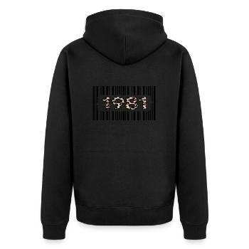 1981 anniversaire anniversaire léopard limité - Veste à capuche bio Premium Unisexe - noir - Dos - Nico (187cm)
