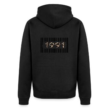 1991 birthday 31 years anniversary barcode leopard - Unisex Premium Organic Zip Hoodie - black - Back - Nico (187cm)