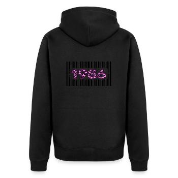 1986 geburtstag barcode rosa leopard retro-party - Unisex Premium Bio Zip Hoodie - Schwarz - Hinten - Nico (187cm)