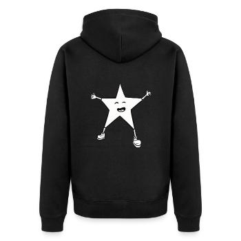 Étoile de noel, mignonne avec un sourire - Veste à capuche bio Premium Unisexe - noir - Dos - Nico (187cm)