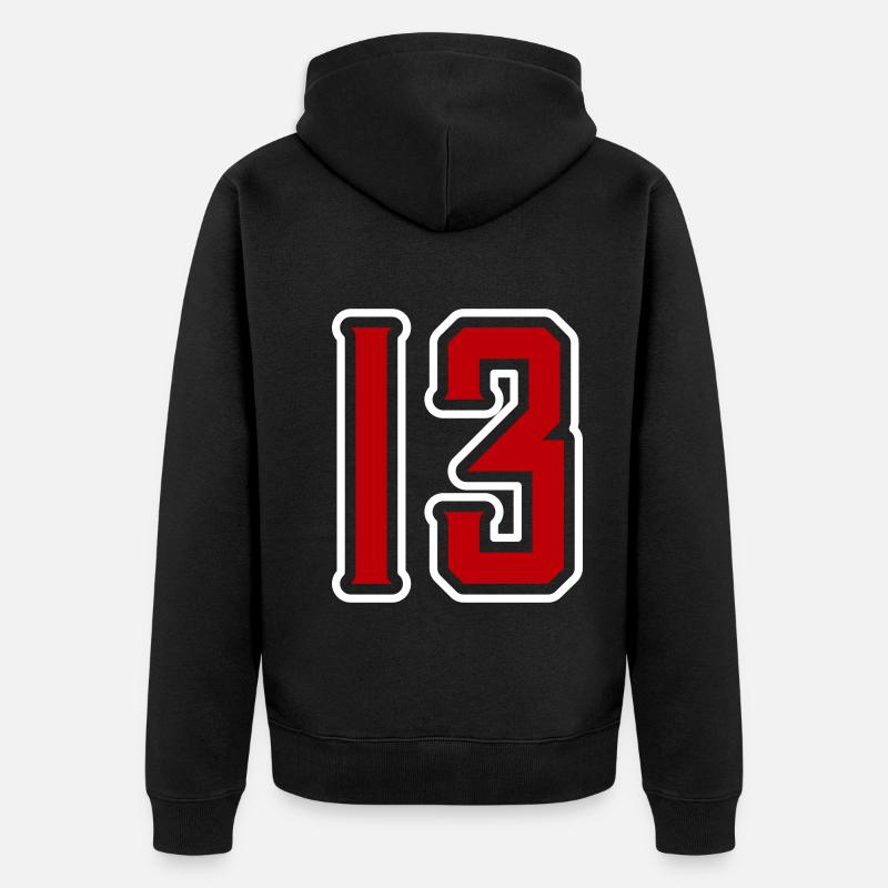 13 Symbole numérique - Veste à capuche bio Premium Unisexe - noir