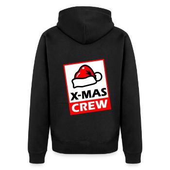 christmas crew xmas party - Unisex Premium Bio Zip Hoodie - Schwarz - Hinten - Nico (187cm)