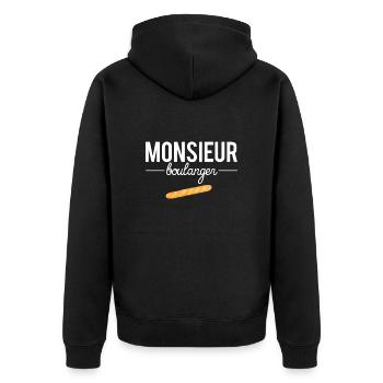 Monsieur boulanger métier profession boulangerie - Veste à capuche bio Premium Unisexe - noir - Dos - Nico (187cm)