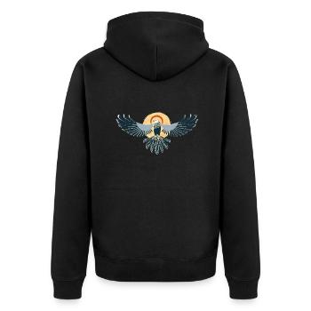 Raubvogel, Falke, Adler, Habicht, Bussard, Falkner - Unisex Premium Bio Zip Hoodie - Schwarz - Hinten - Nico (187cm)