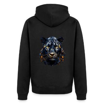 Panthère noire Style polygonal - Veste à capuche bio Premium Unisexe - noir - Dos - Nico (187cm)