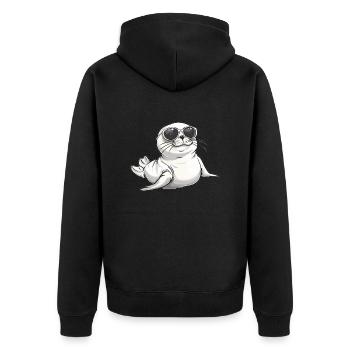 Cool seal avec des lunettes de soleil - Veste à capuche bio Premium Unisexe - noir - Dos - Nico (187cm)