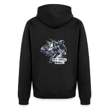 Motocross dirt bike enduro moto offroad - Veste à capuche bio Premium Unisexe - noir - Dos - Nico (187cm)