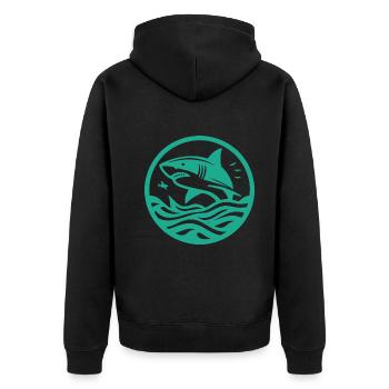 Logo de requin – Pour les fans des requins impressionnants - Veste à capuche bio Premium Unisexe - noir - Dos - Nico (187cm)