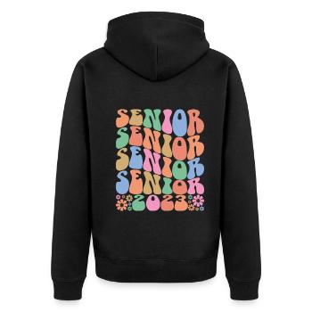 Senior 2023 - Graduated Students Graduation Party - Unisex Premium Organic Zip Hoodie - black - Back - Nico (187cm)