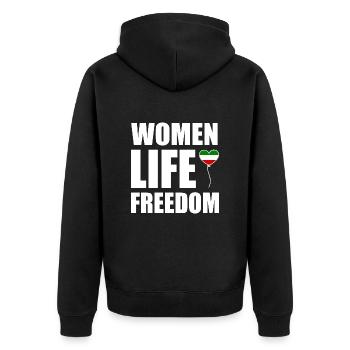 Women life freedom - Veste à capuche bio Premium Unisexe - noir - Dos - Nico (187cm)
