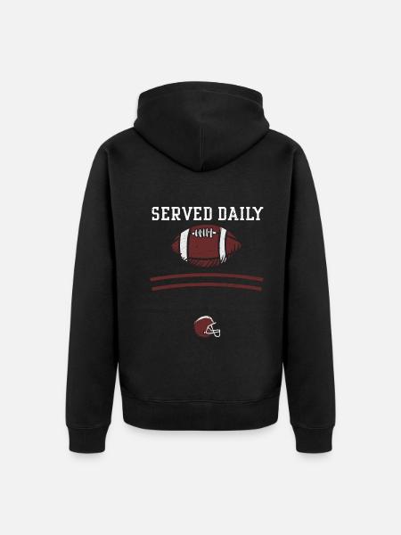Served Daily - Football - Unisex Premium Organic Zip Hoodie - black