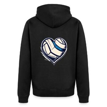Volleyball Heart Beach Volleyball Love for Fans - Unisex Premium Organic Zip Hoodie - black - Back - Nico (187cm)