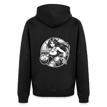 Conception de bandes dessinées de basket-ball pour femmes et filles - Veste à capuche bio Premium Unisexe - noir - Dos - Nico (187cm)