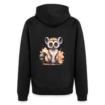 Lémurien Cool Cool Madagascar - Veste à capuche bio Premium Unisexe - noir - Dos - Nico (187cm)
