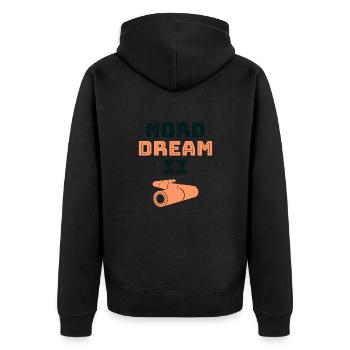 Nord Dream - Unisex Premium Bio Zip Hoodie - Schwarz - Hinten - Nico (187cm)