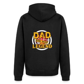 Papa Der Mann Der Mythos Die Legende - Unisex Premium Bio Zip Hoodie - Schwarz - Hinten - Nico (187cm)