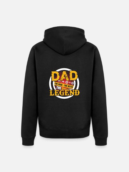 Far Manden Myten Legenden - Premium økologisk unisex-hættejakke - sort