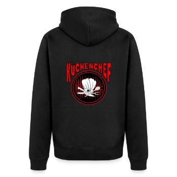 Küchenchef - Unisex Premium Bio Zip Hoodie - Schwarz - Hinten - Nico (187cm)