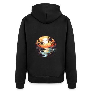Voyage dans le temps dans les années 70 : un design rétro authentique - Veste à capuche bio Premium Unisexe - noir - Dos - Nico (187cm)