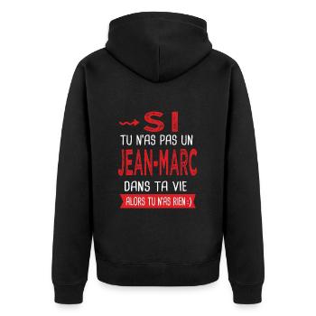 jean marc Si tu n as pas un jean marc Cadeau - Veste à capuche bio Premium Unisexe - noir - Dos - Nico (187cm)