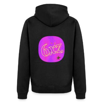 6xz - [Pink] 2023 - Unisex Premium Bio Zip Hoodie - Schwarz - Hinten - Nico (187cm)
