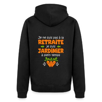Jardinage Cadeau Hommes Jardinier Retraite Jardin - Veste à capuche bio Premium Unisexe - noir - Dos - Nico (187cm)