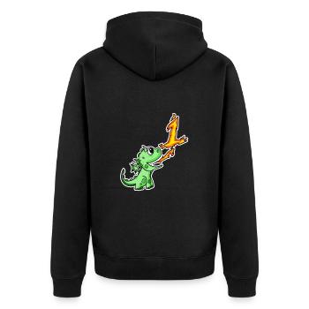 1 an - Inscription à l’école - Motif Dragon - Numéro 1 - Veste à capuche bio Premium Unisexe - noir - Dos - Nico (187cm)