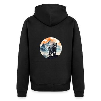 Tigre blanc dans les montagnes - Veste à capuche bio Premium Unisexe - noir - Dos - Nico (187cm)