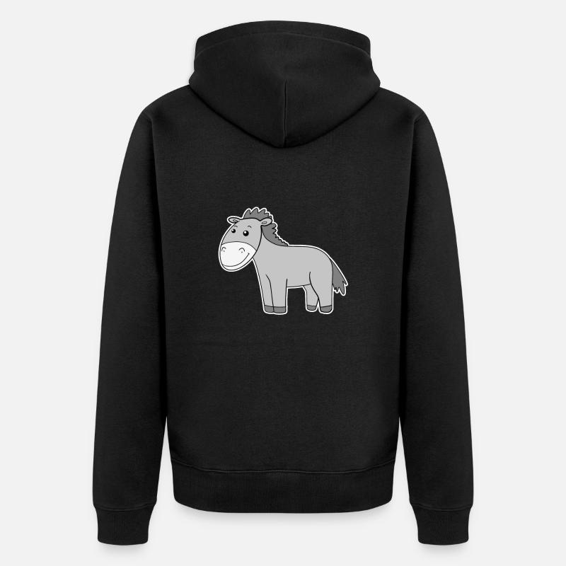 Motif âne bambin - Veste à capuche bio Premium Unisexe - noir