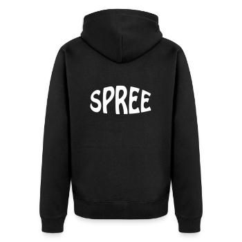 Spree - Unisex Premium Organic Zip Hoodie - black - Back - Nico (187cm)