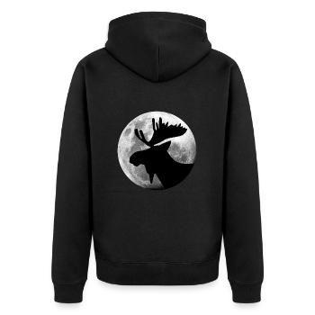 L’orignal dans la forêt de pleine lune animal - Veste à capuche bio Premium Unisexe - noir - Dos - Nico (187cm)
