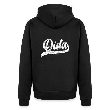Oida Bavière Autriche Dialecte Vintage - Veste à capuche bio Premium Unisexe - noir - Dos - Nico (187cm)